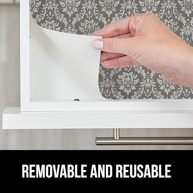 GORILLA GRIP DripGuard Shelf Liner, Non-Adhesive Drawer and Kitchen Cabinet Protector, Strong Grip Slip Resistant Underside, Smooth Surface Liners for Cabinets Bathroom Closets 17.5x240 In Beige Cream - Image 6