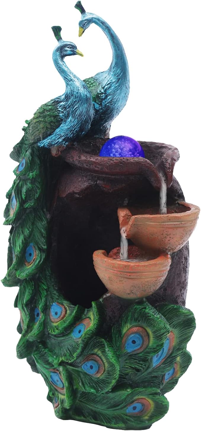21Inch Art Decorative Animal Statue Bonsai Waterfall Fountain Humidifier with LED Lights, Water Fountains for Living Room, Bedroom, Study, Office, Meditation Room, Yoga Room, Hotel and Library - Image 8
