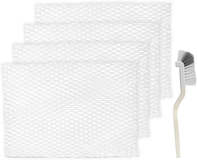 MD1-0034 Humidifier Replacement Wick Filters + Brush, Compatible with Vornado Evaporative Humidifier Evap40, Evap2, EV3, EV100, EV200, EVDC300, EVDC500, EVDC505 (Not for Evap3), 4-Pack (4) by SETEAMS