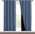 NICETOWN Full Shade Curtain Panels 78 inches Long, Pair of Energy Smart & Noise Blocking Out Blackout Drapes for Guest Room Window, Thermal Insulated Lined Window Dressing (Stone Blue, 55x78) by NICETOWN