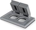 ELEGRP Horizontal Outdoor Cover for Duplex Receptacles, 2-Hole Weatherproof Wall Plate, Outdoor Electrical Outlet Cover, Standard Size 1-Gang 4.55” x 3.02”, Thermoplastic, 1 Pack, Grey by ELEGRP%7CELEGROUP