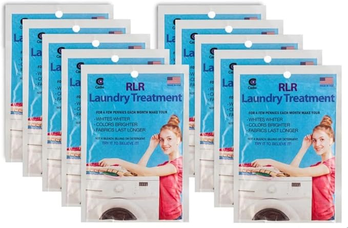 RLR Natural Laundry Detergent Powder – Whitens, Brightens, Refreshes Baby Cloth Diaper Detergent, Musty Towels, Workout Clothes - Non-toxic, Fragrance-Free For Sensitive Skin (Pack of 10)) by Cadie