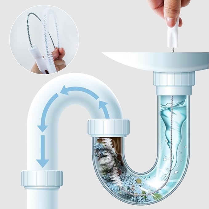 Sewer Drain Brush, Drain Clog Remover, 27.6inch Flexible Long Pipe Hair Clogs Catcher Cleaner Tool for Toilet, Kitchen Sink, Bathroom Tub, Sewer Drain - Image 4