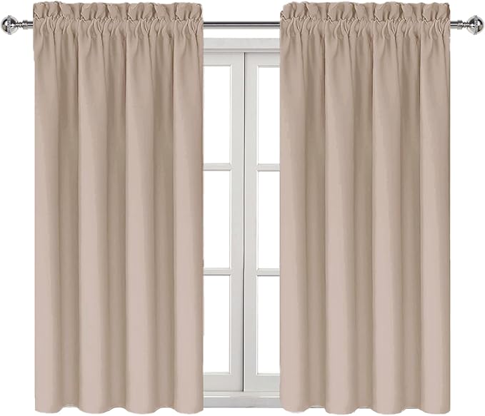 DWCN Blackout Curtains for Living Room Thermal Insulated, Energy Saving & Noise Reducing Bedroom Curtains, Camel, W 38x L 54 Inch, Set of 2 Rod Pocket Curtain Panels - Image 9