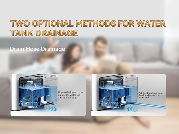 Home Dehumidifier with Drain Hose, (950 sq.ft) 95oz Quiet dehumidifier for Bedroom Bathroom, with Air Reusable Filter Indoor deshumidificador for Basement RV Closet - Image 9