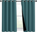 NICETOWN 100% Blackout Curtains with Black Liners, Thermal Insulated 2-Layer Lined Drapes, Room Warming Small Window Draperies for Dining Room (Sea Teal, 2 Panels, 46 inches W by 54 inches L) by NICETOWN
