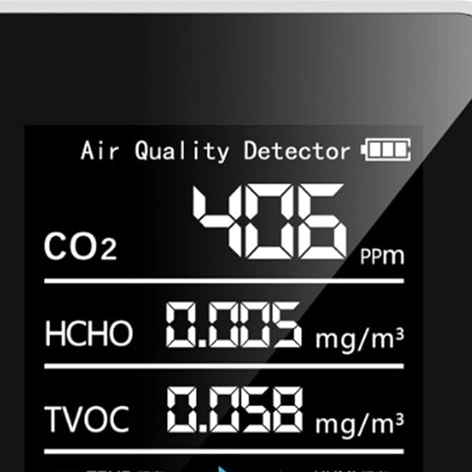 Fydun Air Quality Monitor Indoor, 5 in 1 Detector Portable Battery Operated Carbon Dioxide HCHO TVOC Temp Humi for Home, Grow Tent, Wine Cellar, Car - Image 3