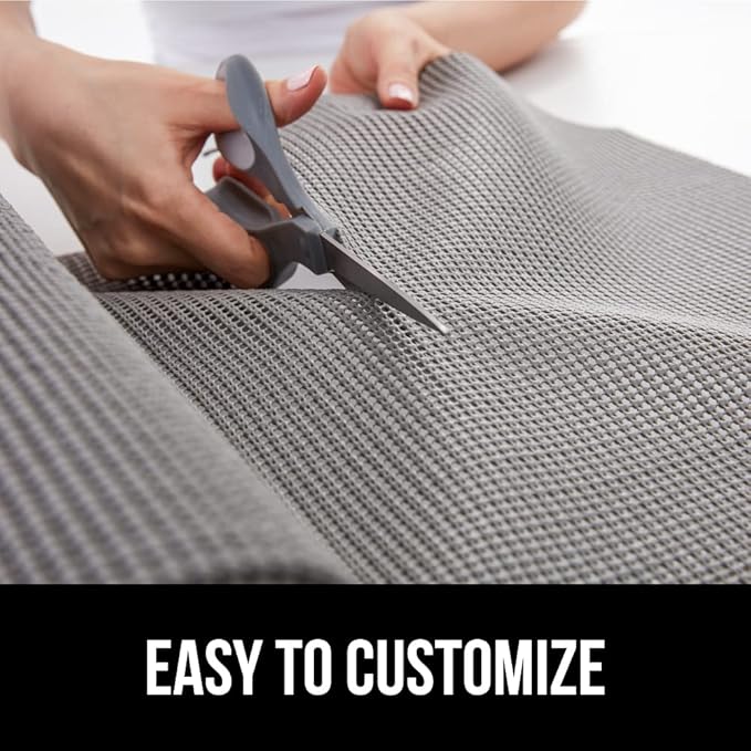 GORILLA GRIP powerGRIP Drawer Shelf and Cabinet Liner, Thick Strong Hold, Non-Adhesive Liners Protect Kitchen Cabinets and Cupboard, Bathroom Drawers, Easy Install, Breathable Mat, 17.5" x30', Gray - Image 6