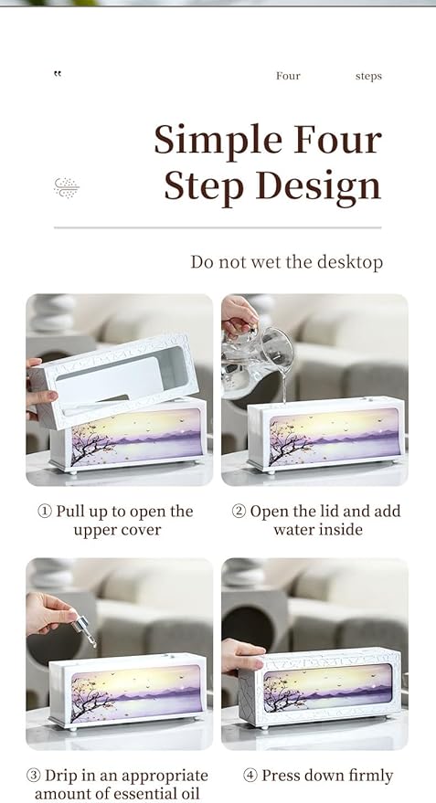 Fireplace Flame Essential Oil Diffuser - 7 Color LED Ultrasonic Aromatherapy Humidifier, 250ml, with Timer, Suitable for Home, Bedroom, Office, Yoga (C08W) - Image 8
