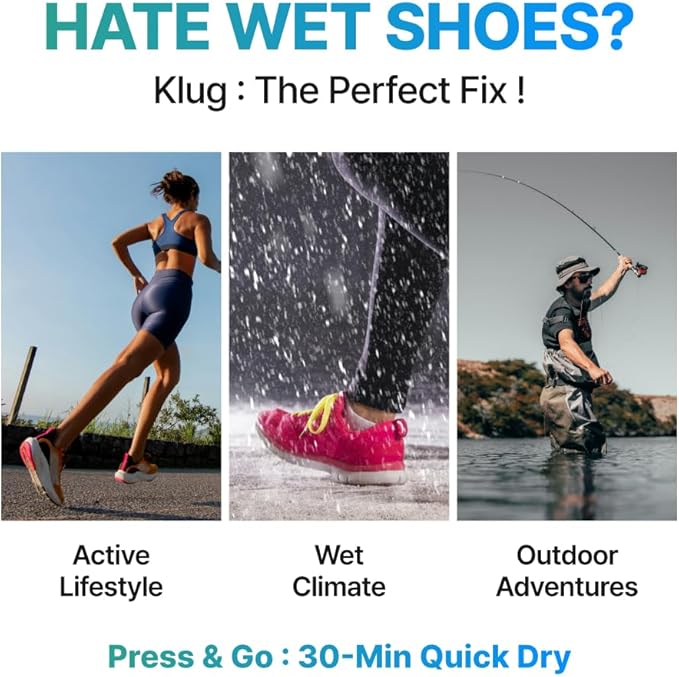 Klug Portable Dryer, 2-in-1 Clothes & Shoe Dryer, for Boot, Sneakers, Work Boots, Swimwear, Winter Wear, Silent, Extendable, Auto Timer, Dries Shoes in 30 Minutes - Image 3