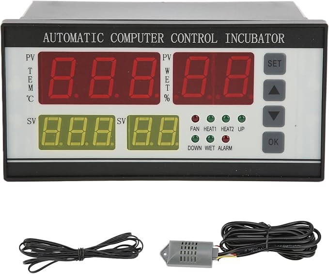 Egg Incubator Temperature Controller Thermostat, 110V Automatic Control System Egg Incubator Temperature Humidity Sensor Controller by Hapivida