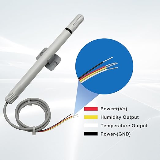 Tzone Temperature and Humidity Sensor 4-20 mA Temp Humidity Transmitter, Industrial Temperature Sensor 4-20ma Analog Humidity Transmitter Wall Mounted -40℃ to 60℃ for Greenhouse HVAC Lab PLC and DCS - Image 6