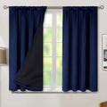 BGment Thermal Insulated 100% Blackout Curtains for Bedroom with Black Liner, Double Layer Full Room Darkening Noise Reducing Rod Pocket Curtain (52 x 54 Inch, Navy Blue, 2 Panels) by BGment