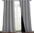 NICETOWN 100% Blackout Blinds, Laundry Room Decor Window Treatment Curtains for Large Patio Sliding Door, Thermal Insulated Silver Grey Curtains for Bedroom, Set of 2, 55 inches x 102 inches by NICETOWN