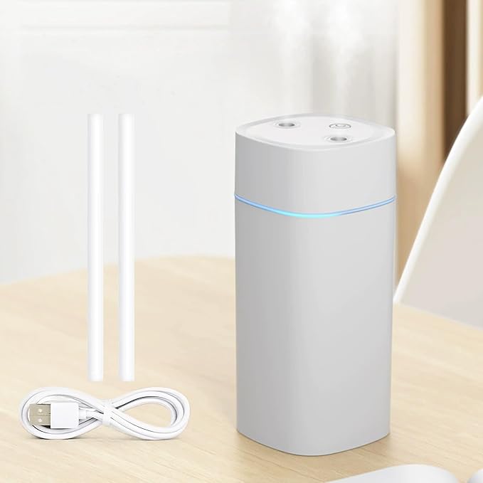 ​​JORMEY Mini Portable Humidifiers-Quiet Cool Mist Humidifier with Soft LED Ring, 600ml Desktop Humidifier, Easy to Fill and Clean for Home, Office or Bedroom, Compact & Stylish - Image 8