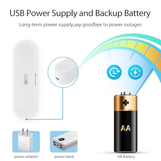 Dioche Temperature and Humidity Sensor Humidity Sensor for ZigBee Real Time Monitoring USB Power Supply for TUYA Smart, Remote Monitor for Room Greenhouse Incubator Wine Cellar - Image 6