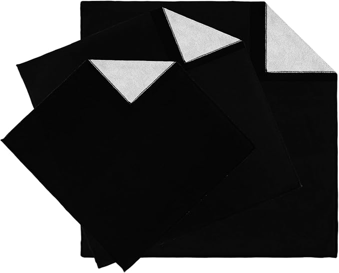 3pcs Pack Camera wrap, Protective Wrap, Magic Self-Adhesive Cloth, Anti-scratch Lens Camera Wrap, Folding, Washable, Lens pouches, Soft cloth with a sticky for camera Black by GCJUYA