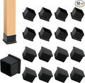 12PCS Square Chair Leg Caps 1-3/16" x 1-3/16" Square Rubber Covers Black Furniture Foot Table Chair Leg End Cap, Anti-Slip Chair Leg Floor Protectors, Black by suiwotin