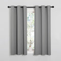 NICETOWN Bedroom Curtains Blackout Drapery Panels, Three Pass Microfiber Thermal Insulated Solid Ring Top Blackout Window Curtains/Drapes (Two Panels, 34 x 54 inches, Silver Grey) by NICETOWN