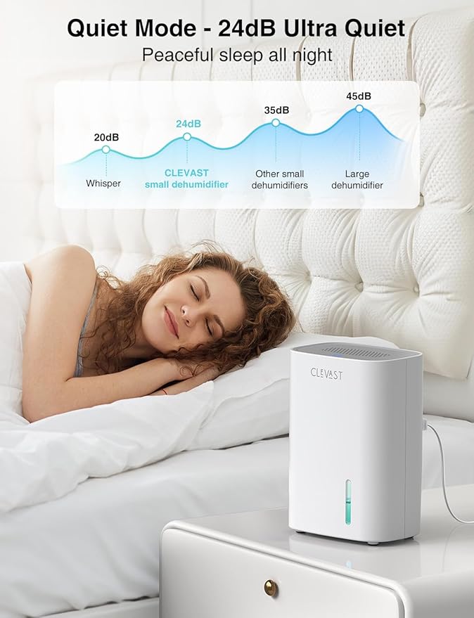 CLEVAST Dehumidifier for Home, 30oz Small Quiet Dehumidifier for Bathroom & Bedroom, Compact Air Dehumidifier for Closet, RV, Camper - Image 4