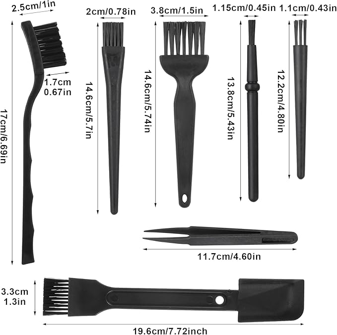 7pcs Mini Keyboard Cleaning Kit, Ymapinc Anti Static Keyboard Brush/Dust Brush, Small Cleaning Brushes for Tight Spaces/Thin Brush for Electronics, Computer, Laptop, Camera, Motherboard & Small Parts - Image 2