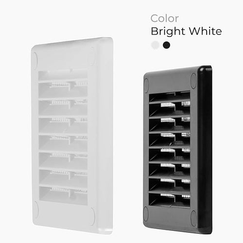 10-Pack 4" x 4" (Outer Size) Square Air Vent Cover – White Plastic Vent Deflector - Screen Mesh, Surface Mount Wall Ceiling – Cold Air Return Soffit Air Vent Cover - Register Indoor Outdoor - Image 2