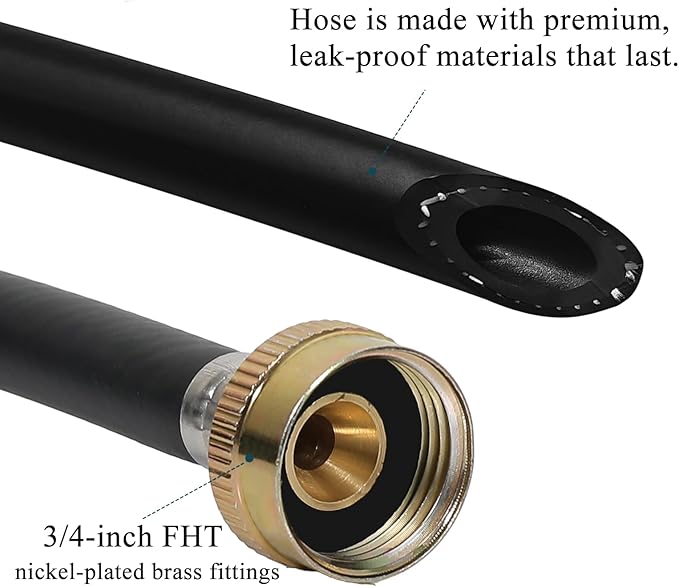 Dehumidifier Hose, ¾ Inch FHT Connection, No Kink, Black (8FT) - Image 5