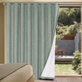 H.VERSAILTEX White Linen Blackout Curtains Durable Thick Textured Linen Look 100% Blackout Patio Door Curtain Anti Rust Grommet Extra Wide Sliding Door Curtain Panel, W100 x L108 inch, Green Bay by HVERSAILTEX