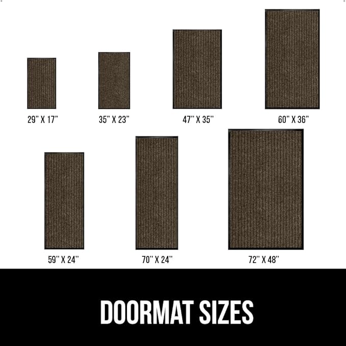 GORILLA GRIP Waterproof Traffic Guard Door Mat, 60x36, Heavy Duty Entryway Mats, Strong Backing Commercial Utility Rugs for Office Hallway, Garage Floor and Home, Low Profile Carpet Runner, Brown - Image 6