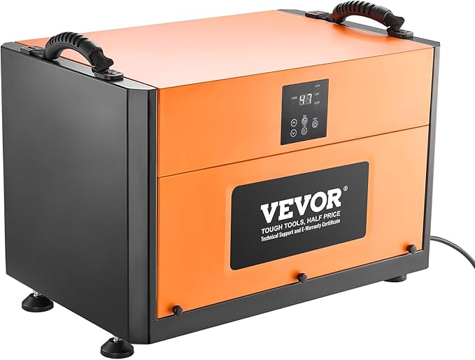 VEVOR 156 Pints Commercial Dehumidifier with Drain Hose, Portable Crawl Space Dehumidifiers for Basement Storage Room Industrial Grade, Auto Defrost/Drainage, Heavy-duty Galvanized Steel, LED Indicate - Image 9