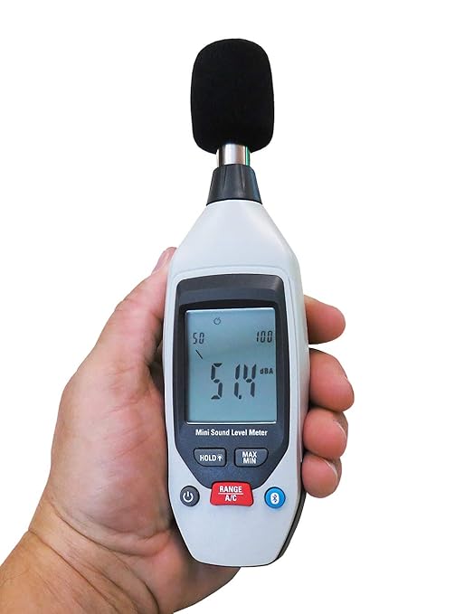 Sper Scientific Decibel Meter 850019 w/Bluetooth, Sound Level Meter 35 to 130 dB, SPL A/C Weighted, Dual Range Max/Min & Data Hold, Compact Audio Noise Measuring Device, Large Backlit Display - 4 pc - Image 2