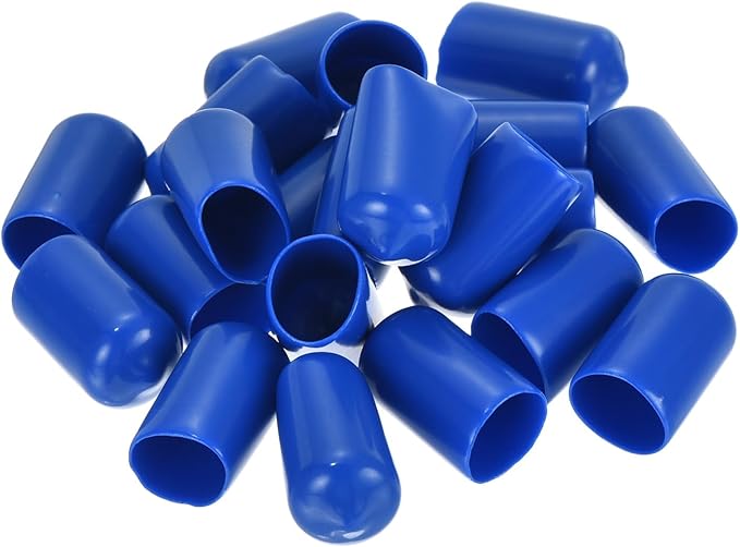 uxcell 20pcs Rubber End Caps 12mm(1/2 inch) ID Vinyl Round Tube Bolt Cap Cover Screw Thread Protectors Blue - Image 4