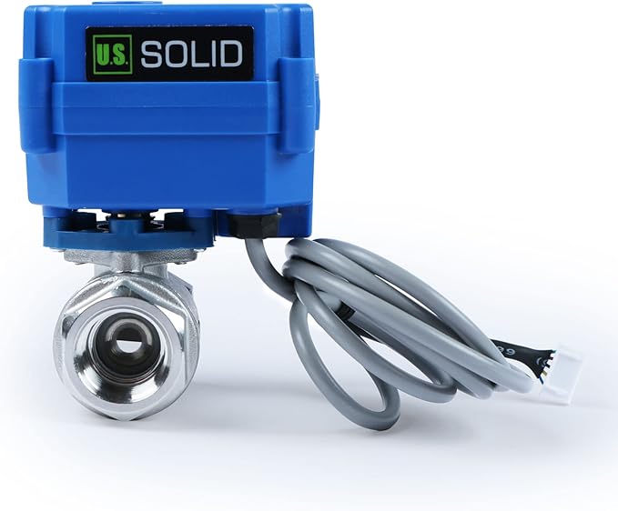 U.S. Solid Water Leak Detector - Water Alarm Leak Detect System with 1/2” Automatic Shut-Off NSF Certified 304SS Motorized Ball Valve, Controller and 3 Sensors and Sound Alarm - Image 2