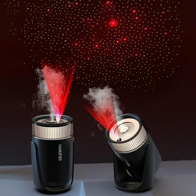 Humidifier with Starry Sky Projection, 360° Rotating Nozzle, Auto Shut-Off, USB-Powered (White) - Image 4