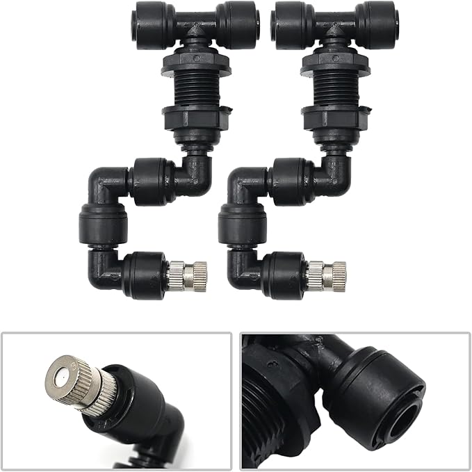 Reptile Misting Spray Nozzle for Rainforest Tank Pet Cooling Adjustable Reptile Nozzle Fogger Mist Sprinkler for Full Water Coverage, Replacement Micro Spray Nozzles (2Pack) - Image 4