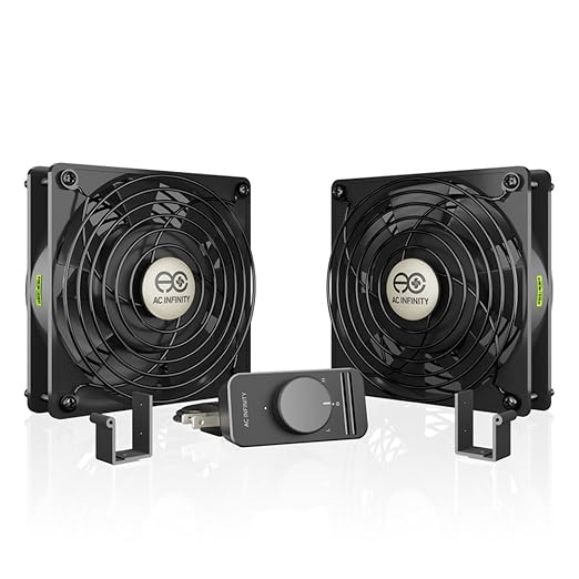AC Infinity AXIAL S1225D, Dual 120mm Muffin Fan with Speed Controller, UL-Certified for Doorway, Room to Room, Wood Stove, Fireplace, Circulation Projects by ACInfinity