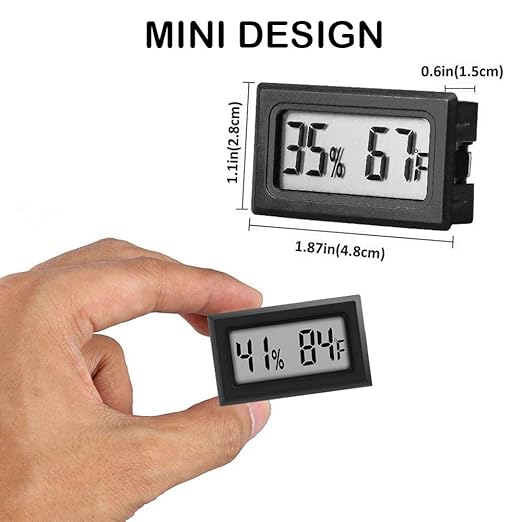 Mini Thermometer Hygrometer, Large Number Fahrenheit LCD Display Digital Temperature Humidity Meters Gauge Indoor for Greenhouse, Garden, Cellar, Fridge (10-Pack) - Image 5