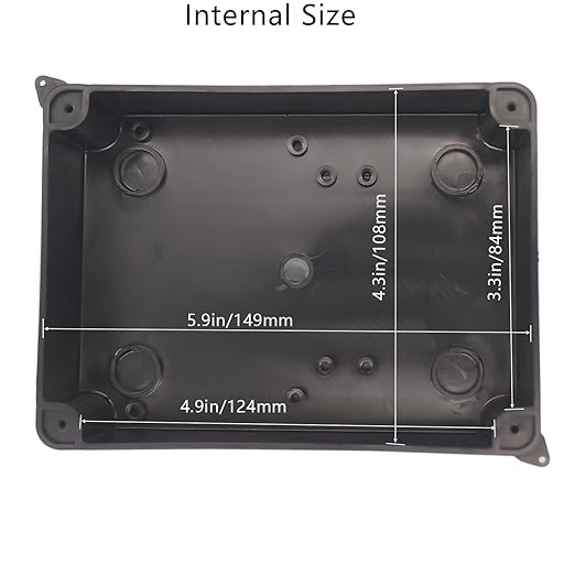 Electrical Box, Outdoor Waterproof Box IP65 Junction Box with Reserved Holes,ABS Plastic Project Box Power Cord Enclosure Black 5.9 x 4.3 x 2.8 inch(150x110x70mm) - Image 5