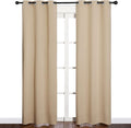 NICETOWN Room Darkening Draperies Window Curtain Panels, Thermal Insulated Grommet Room Darkening Curtains for Bedroom (Biscotti Beige, 2 Panels, W34 x L84 -inch) by NICETOWN