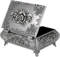 Hipiwe Vintage Metal Jewelry Box Small Trinket Jewelry Storage box For Rings Earrings Necklace Treasure Chest Organizer Antique jewelry Keepsake gift Box Case for Women (Large) by Hipiwe
