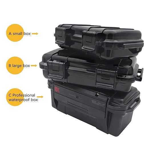 SEIWEI Outdoor Sealed Waterproof Safety Case Plastic Tool Dry Storage Box For Electronic Equipment Camping Outdoor Tool - Small Box(A) MMZ-HA5272A-RT Black - Image 3