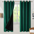 BGment Thermal Insulated 100% Blackout Curtains 72 Inch Length 2 Panels, Total Light Blocking Curtains for Bedroom, Grommet Window Drapes with Thick Black Liner, 52 Inch Wide Each Panel, Emerald by BGment