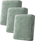 H.VERSAILTEX Velvet Stretch Couch Cushion Cover Plush Cushion Slipcover for Chair Loveseat Sofa Cushion Furniture Protector Seat Cushion Sofa Cover (3 Piece Sofa Cushion Covers, Sea Grass) by HVERSAILTEX