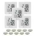 KETOTEK 5 Pack Thermometer Room Hygrometer Indoor Mini Temperature and Humidity Monitor Digital Humidity Meter Gauge with Comfort Indicator for House Office Greenhouse by KETOTEK
