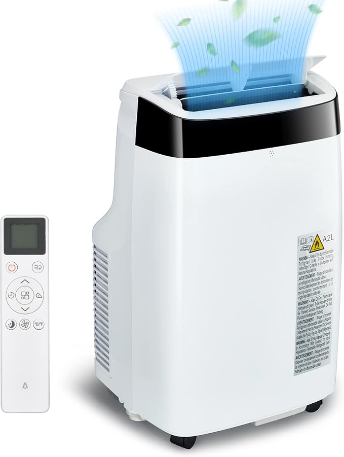 GarveeLife 10000 BTU Portable Air Conditioner – 3-in-1 AC with Remote, Dehumidifier & Fan, 3 Speeds, 24H Timer, Quiet, Cools Up to 450 Sq.Ft – Home, Office, Bedroom, Dorm – Black + White, US Standard - Image 6