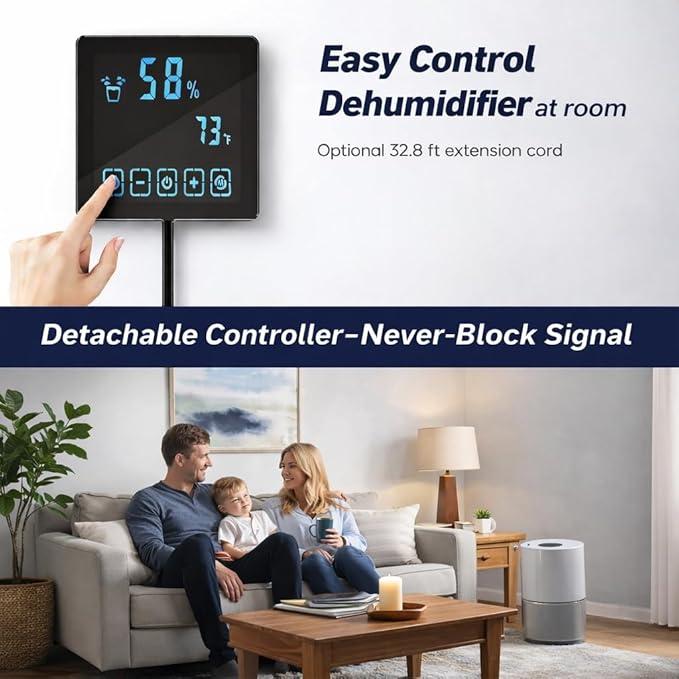 Crawl Space Dehumidifier with Drain Hose, Industry Water Damage Restoration, Auto Defrost, Memory Starting, Remote Control, CSA Listed, 110 Pints Commercial Dehumidifier for Warehouse Whole House - Image 4
