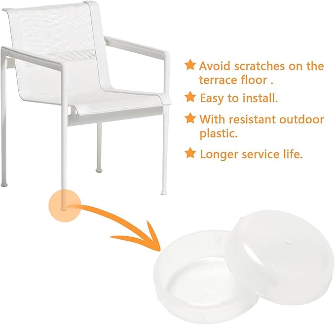 24 Pack Wrought Iron Patio Furniture Feet Caps 1-1/2 inch Round Plastic Outdoor Chair Leg Floor Protectors, Patio Chair Leg Caps, Patio Furniture Replacement Feet for Metal Chairs & Tables (White) - Image 4