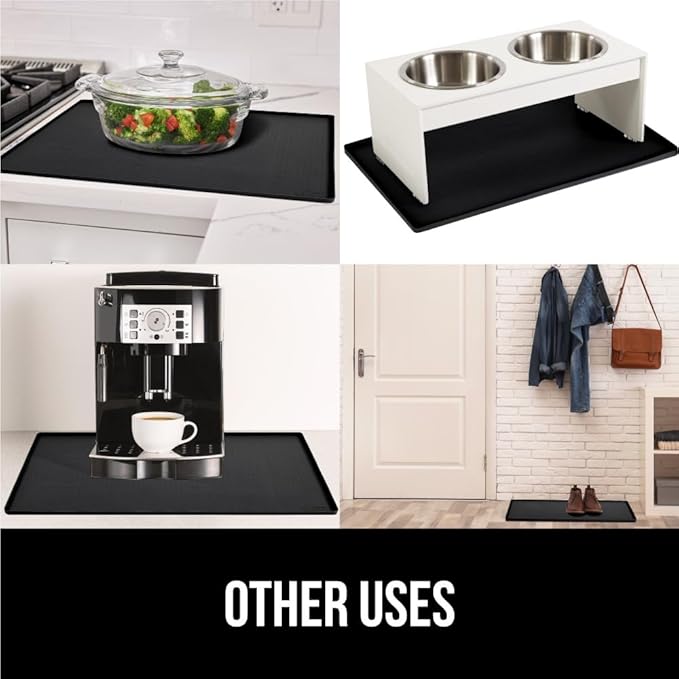 GORILLA GRIP Waterproof Silicone Under Sink Mat with Raised Lip for Kitchen and Bathroom, 34 x 22 in, Cabinet Shelf Liner Stay in Place Mats Dishwasher Safe Drawer Liner, Organizer Tray, Black - Image 7