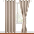 Hiasan Blackout Curtains for Bedroom, 52 x 96 Inches Long - Thermal Insulated & Light Blocking Window Curtains for Living Room/Kids Room, 2 Drape Panels Sewn with Tiebacks, Camel by Hiasan