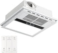 4-in-1 Bathroom Exhaust Fan with Heater, 1100W/2200W Dual Heating, 220 CFM Ventilation, 6000K 1800LM LED Light, Quiet Bath Fan with Light and Heat, Ceiling Mount, Plug-In or Hardwired by Orabriz